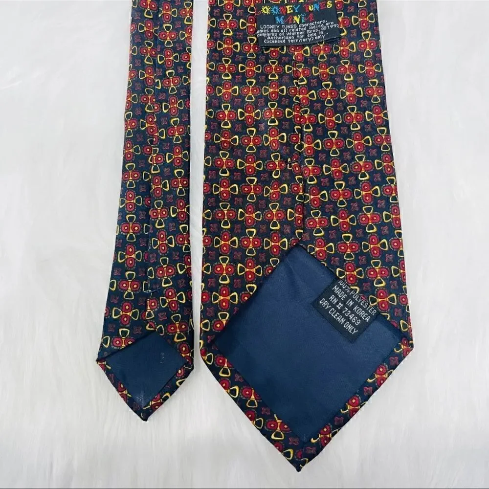 Looney Tunes Mania Vintage 90’s Daffy Duck Mens Polyester Necktie EUC